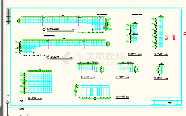 某综合办公楼建筑CAD平面施工详图-图二
