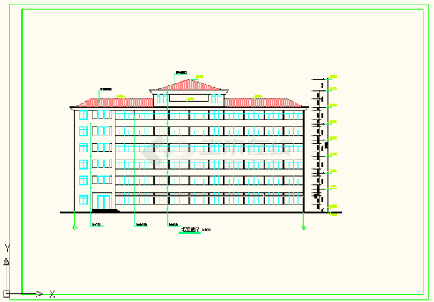 江西某地综合办公楼建筑CAD施工图-图二