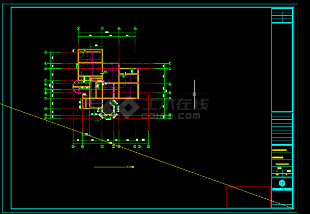 C型别墅楼建筑施工CAD设计详图-图二