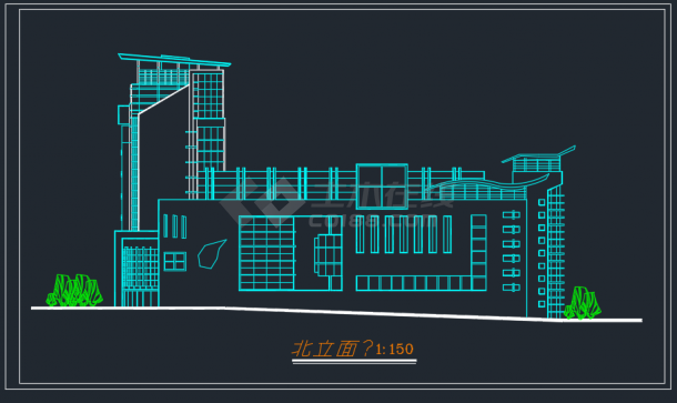 东北地区高档商务酒店CAD设计方案图-图二