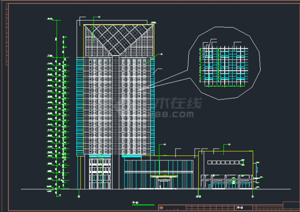 宁波华信国际大酒店及国际商贸中心建筑设计CAD施工图-图二