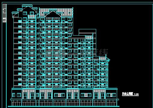 某地大型高层公寓建筑设计图（标注详细）-图二
