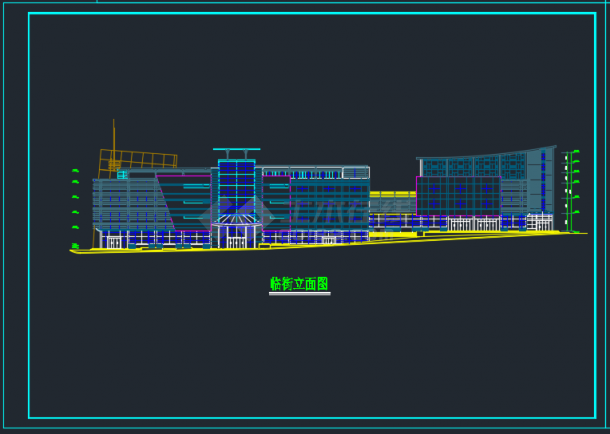 西安某临街大型商场方案设计CAD图-图二