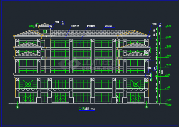 西安某高速旅馆方案建筑设计CAD图纸-图二