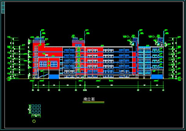 某中学教学楼综合楼施工CAD详情图-图二