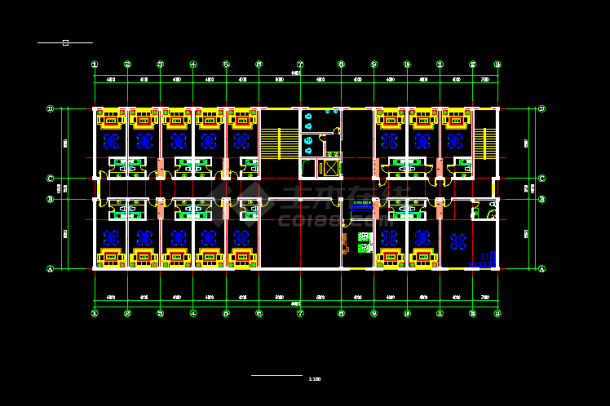 休闲中心建筑设计施工全套CAD图纸-图二