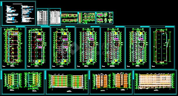 某学生公寓建筑D栋施工设计详情图纸-图一