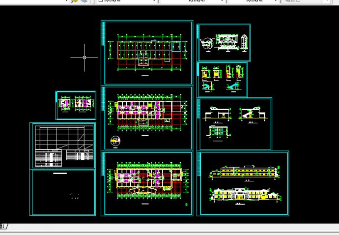 药浴中心建筑施工设计全套CAD图纸_图1