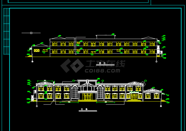 药浴中心建筑施工设计全套CAD图纸-图二