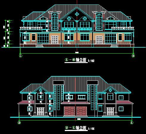 联排别墅建筑设计方案图（共6张）-图二