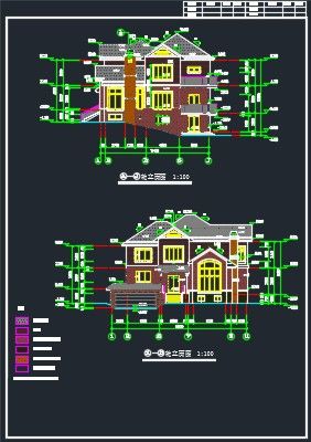 某高档别墅T型建筑施工CAD详情图-图二