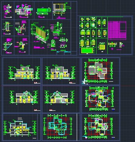某花园别墅建筑CAD设计全套图纸-图一