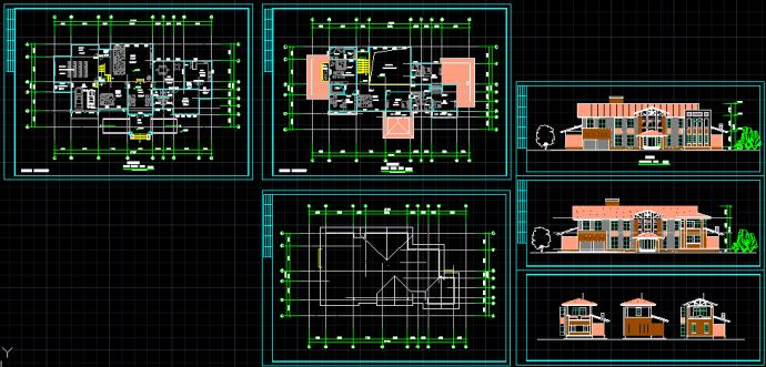 某两层独立别墅方案设计CAD详情图_图1