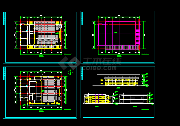 食堂建筑设计与施工全套CAD图纸-图一