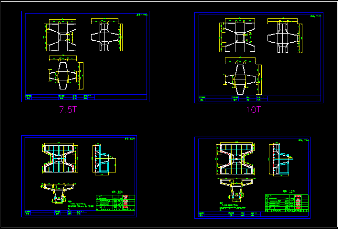 7.5T和10T扭王块结构图钢模板图_图1