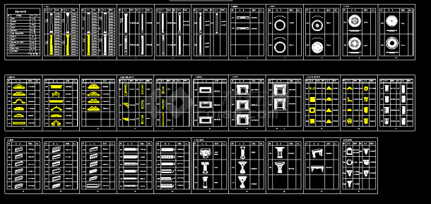 石膏构件，截面，各个型号线型，石膏花，柱-图一