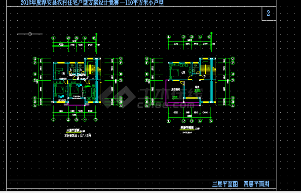 竞赛楼房屋建筑施工CAD设计图纸-图二