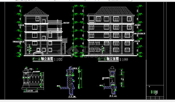 别墅楼房建筑施工CAD设计图纸方案-图二