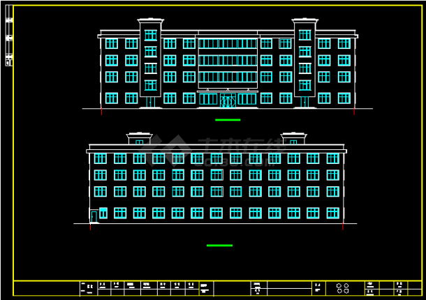 某厂房职工宿舍楼建筑CAD施工图纸-图二