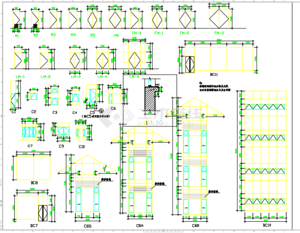 某工程门窗表及门窗大样节点详图CAD文件-图二