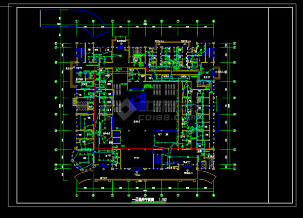 某地区医院门诊医技电气设计CAD施工图纸-图一