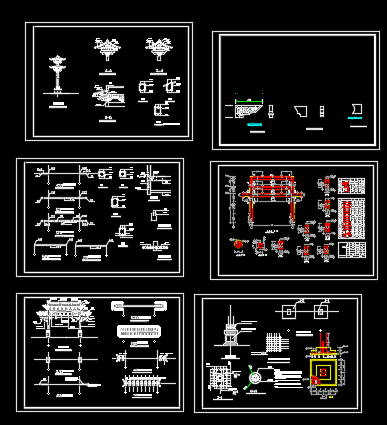 南京某地牌坊第一方案CAD施工图-图一