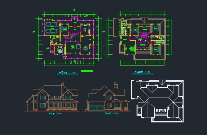 特色别墅建筑CAD设计方案详情图纸_图1