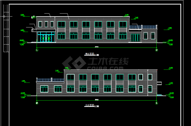 某公司食堂建筑施工CAD设计图纸-图二