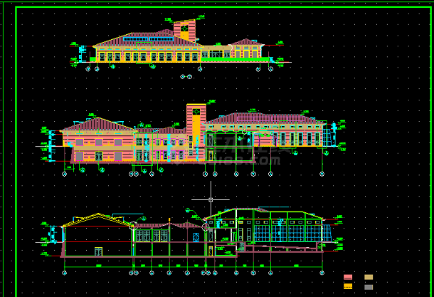 上海会所建筑施工CAD设计图纸方案-图二
