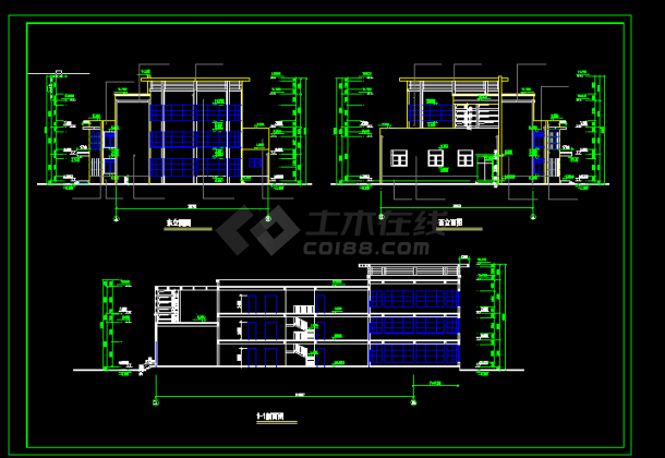 上海会所建筑施工全套CAD设计图纸方案-图二