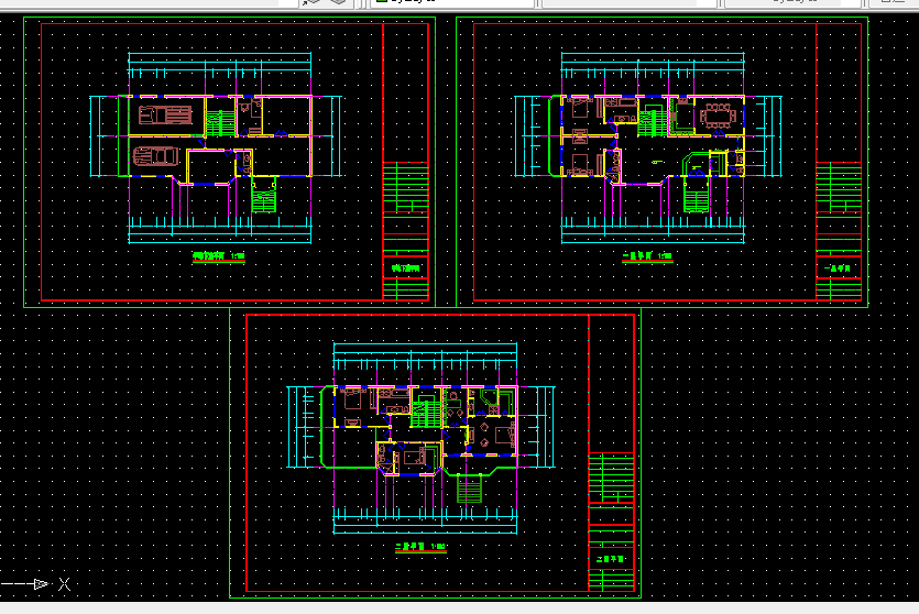 二层别墅楼建筑施工CAD设计图纸