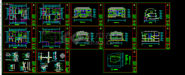 金华别墅楼建筑施工全套CAD设计详图方案-图一