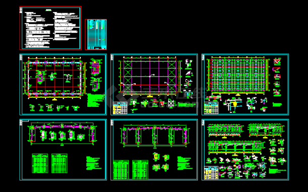 30m长跨厂房建筑全套结构CAD设计方案图纸-图一