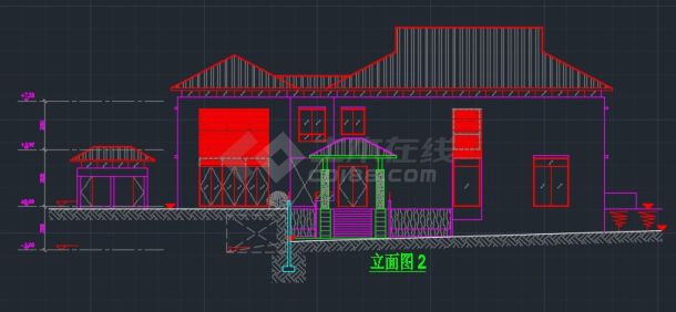 新加坡设计的豪华别墅建筑CAD详图-图二