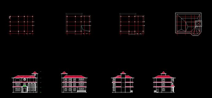 南京某地三层砖混结构独栋别墅建筑设计方案一cad施工图_图1