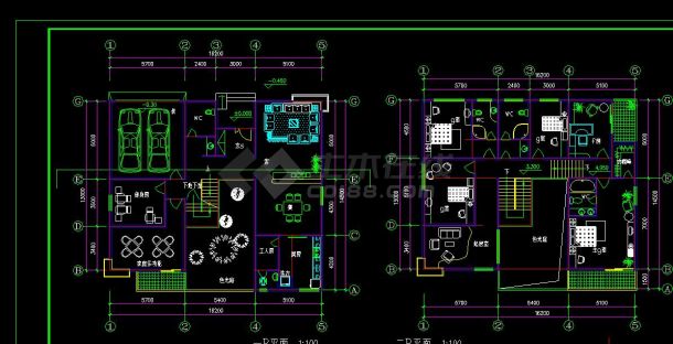 郑州某地三层砖混结构独栋别墅建筑设计方案一cad施工图-图二