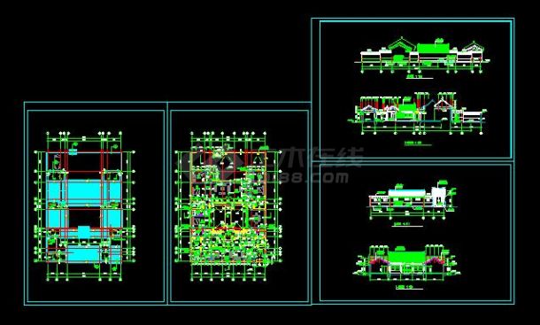 某四合院住宅建筑设计方案图（共4张）-图一