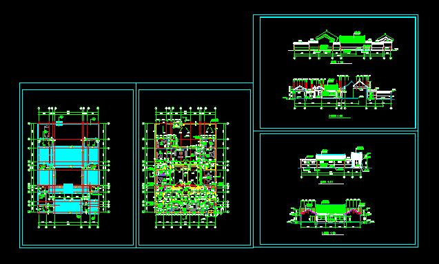 某四合院住宅建筑设计方案图（共4张）_图1