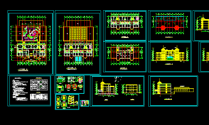 2套多层养老院建筑设计CAD施工图
