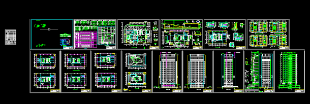 某十六层框筒结构办公楼建筑全套设计施工图方案-图一