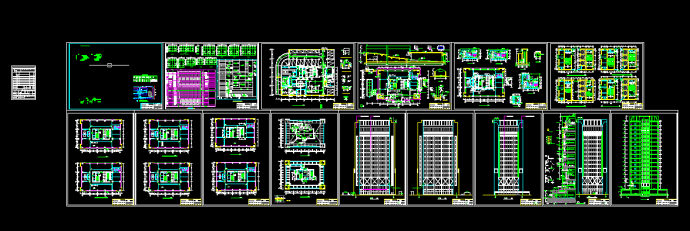 某十六层框筒结构办公楼建筑全套设计施工图方案_图1