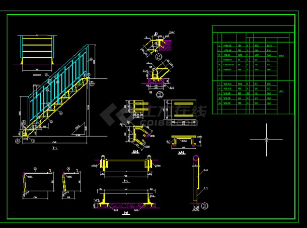 36种楼梯结构施工CAD设计方案图纸-图二