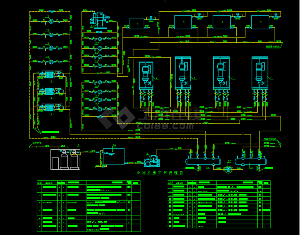 某地厂区制冷机房系统设计CAD图纸-图二