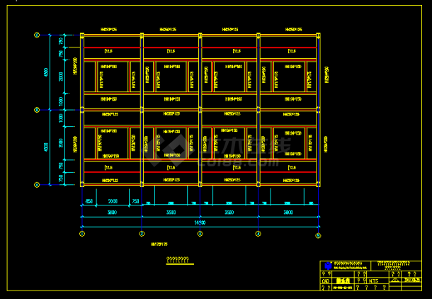 三层住宅楼房钢结构建筑结构CAD图纸-图二
