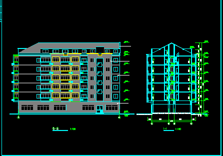 某市厂房多层宿舍建筑CAD施工图纸-图二