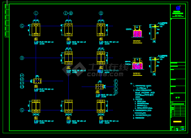 威龙汽车1#厂房工程建筑结构CAD图纸-图二