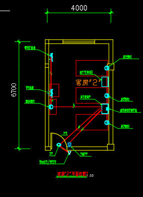 某地区标准客房电气设计CAD施工图纸-图一