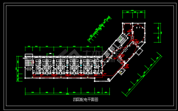 某地区宾馆电气改造工程设计CAD施工图纸-图二