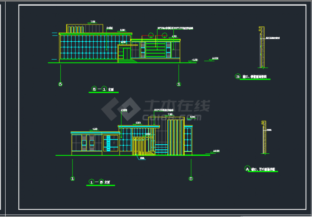 南京国电自动会所建筑设计CAD施工图-图二