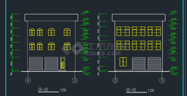 某地区小区6号住宅楼建筑设计CAD施工平面图-图二